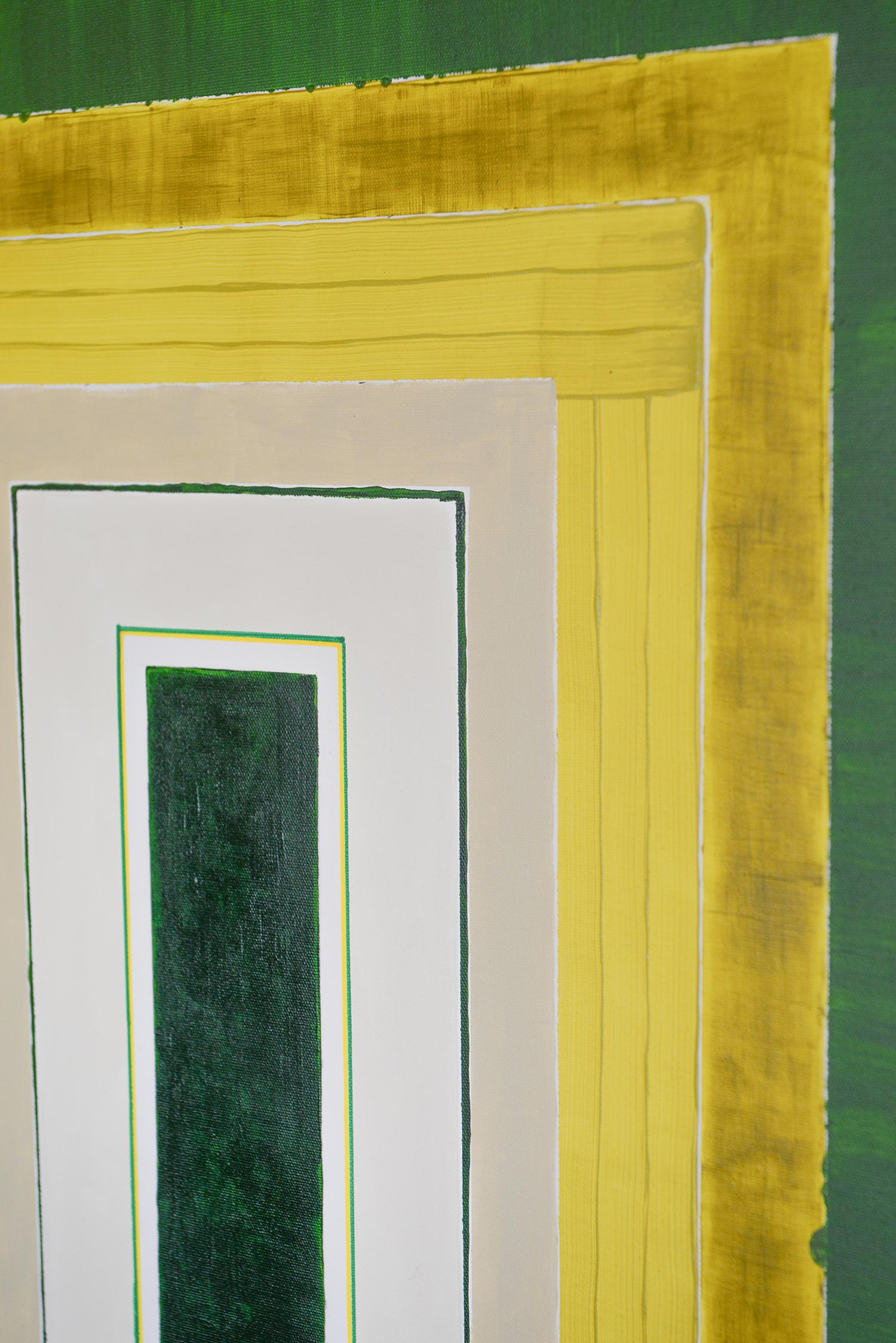 Hand-Painted Vert de Jaune Painting For Sale