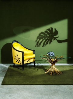 'Vert Pinton' Hand-Tufted Area Rug in Olive Green by Pinton