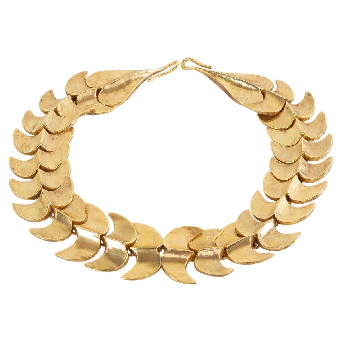 Vertebrae, Gilded Bronze Necklace, Line Vautrin 'France'