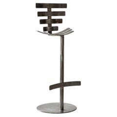 Tabouret de bar haut Vertebrae en acier doux par Metalmorphosis Studio