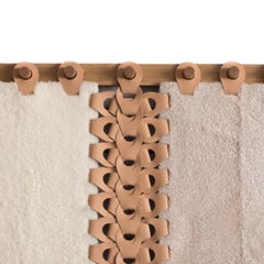 Shearling and Leather Vertebrae Wall Tapestry Art by Moses Nadel