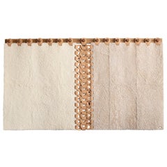 Vertebrae X Headboard Tapestry 72" in Soft Neutrals by Moses Nadel