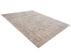 VERTEX Hand Tufted Modern Geometric Silk Rug in Gold Colour By Hands