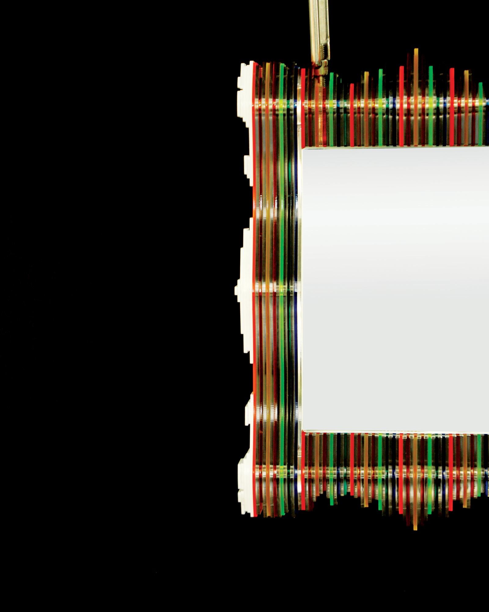 Vietnamien Vertical Baroque Multicolore  Miroir sculptural néo-baroque contemporain en vente