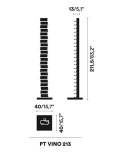 Porte-bouteilles vertical Avis Ciatti Ptolomeo Vino 213 Bruno Rainaldi - Blanc
