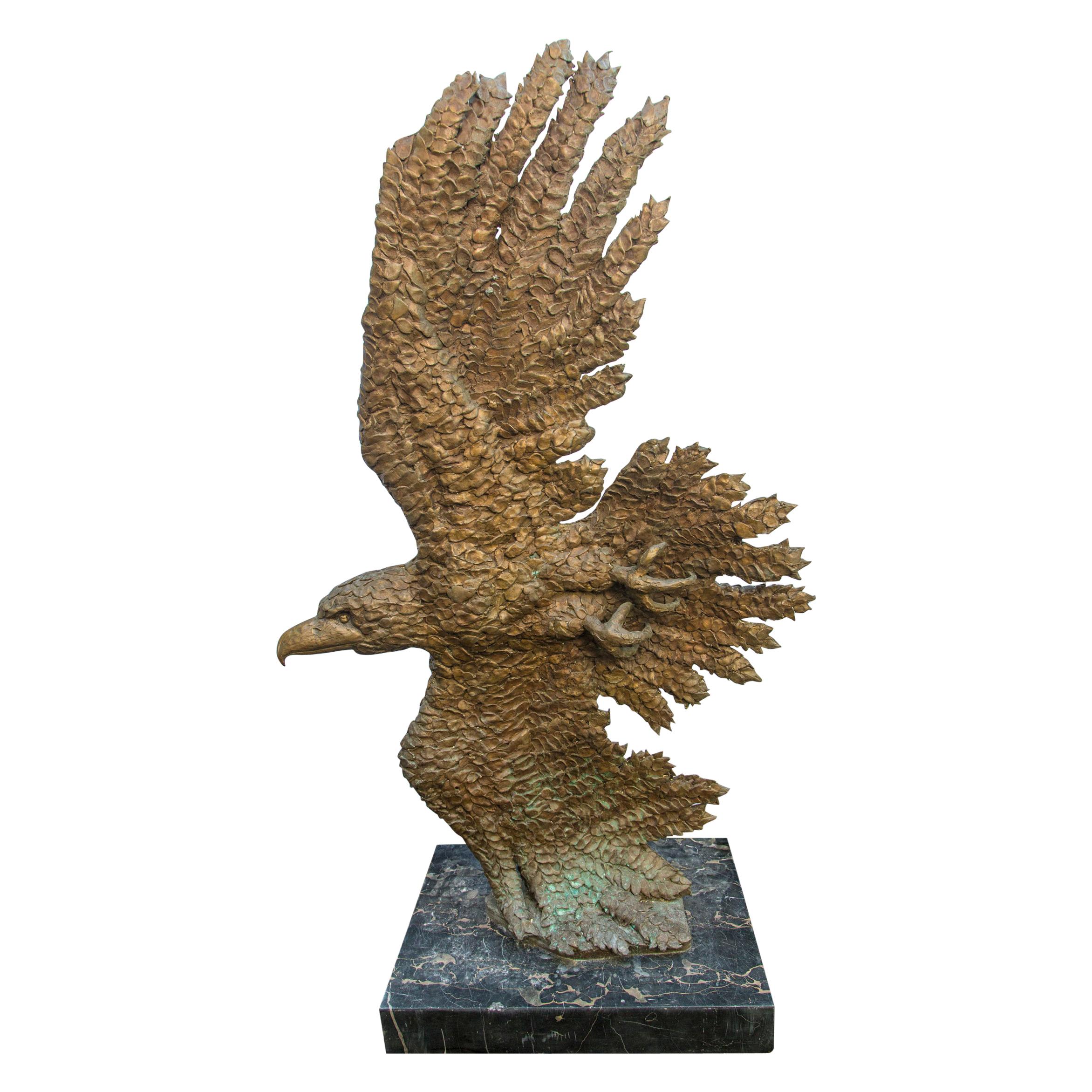 Vertical Bronze of an Eagle For Sale