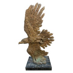 Vertical Bronze of an Eagle