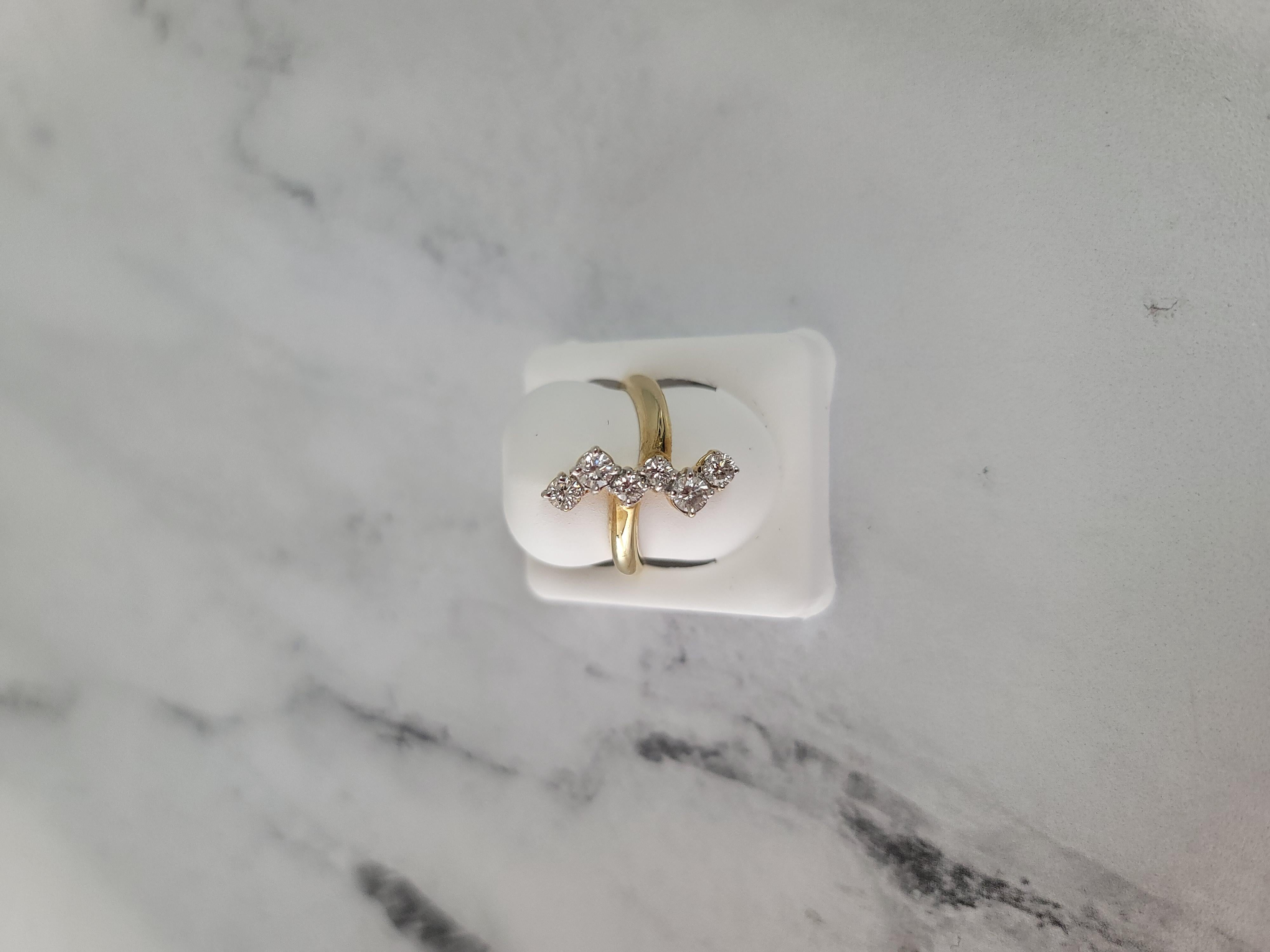 Vertical Diamond Cocktail Ring .75cttw 14k Yellow Gold In New Condition For Sale In Sugar Land, TX