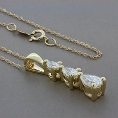 Vertical Diamond Gold Bar Pendant