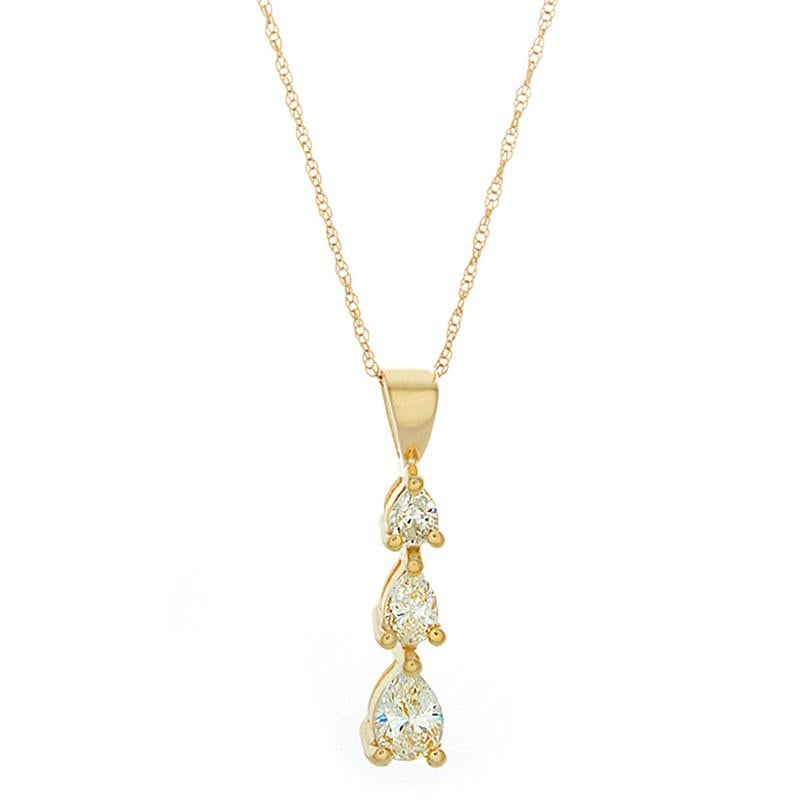 Pendentif à barre verticale en or et diamants