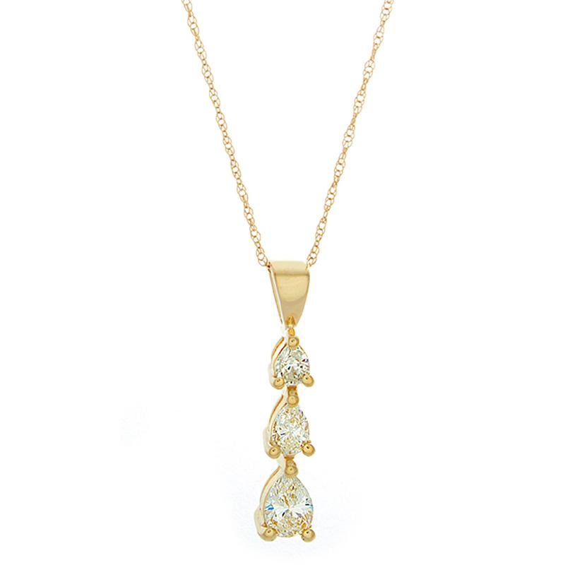 Vertical Diamond Gold Bar Pendant