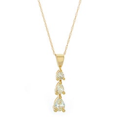 Vertical Diamond Gold Bar Pendant