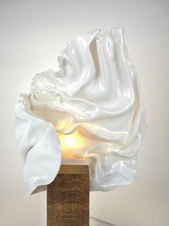 Vertical Elightened Drapery Sculpture by Dora Stanczel