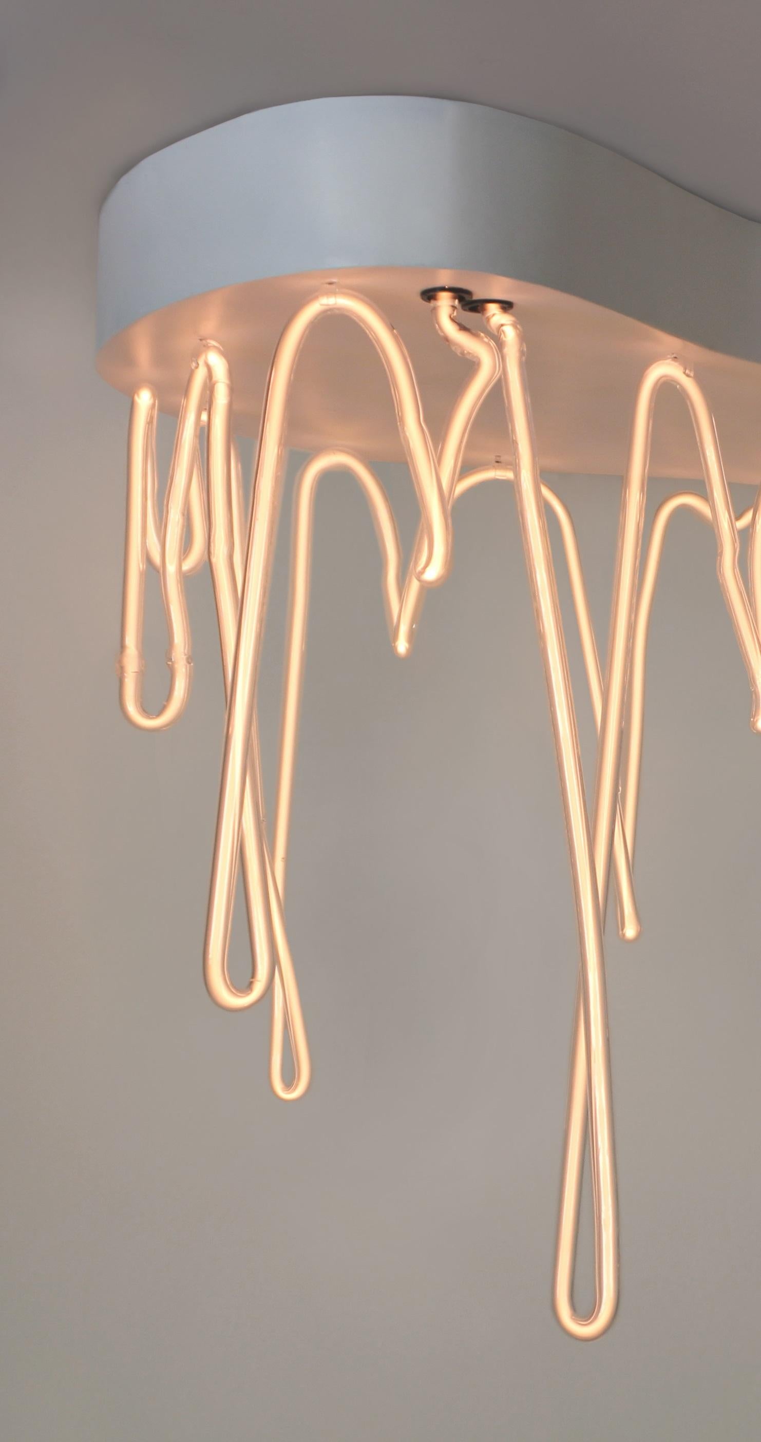 Other Vertical Fractal Helium Chandelier in Glass, Metal & Helium by Dace Sūna For Sale