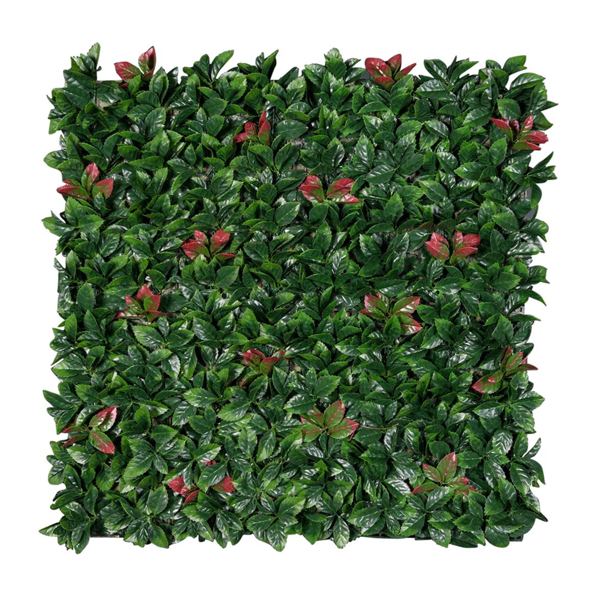 Vertical Garden Photinia, Artificial Greenery, Indoor and Outdoor Use, Italy For Sale