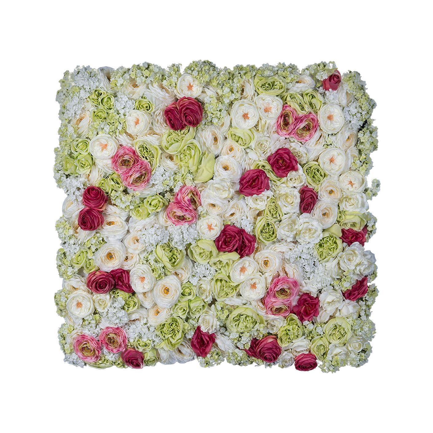 Mur vertical de fleurs de rose:: verdure artificielle:: usage intérieur:: Italie