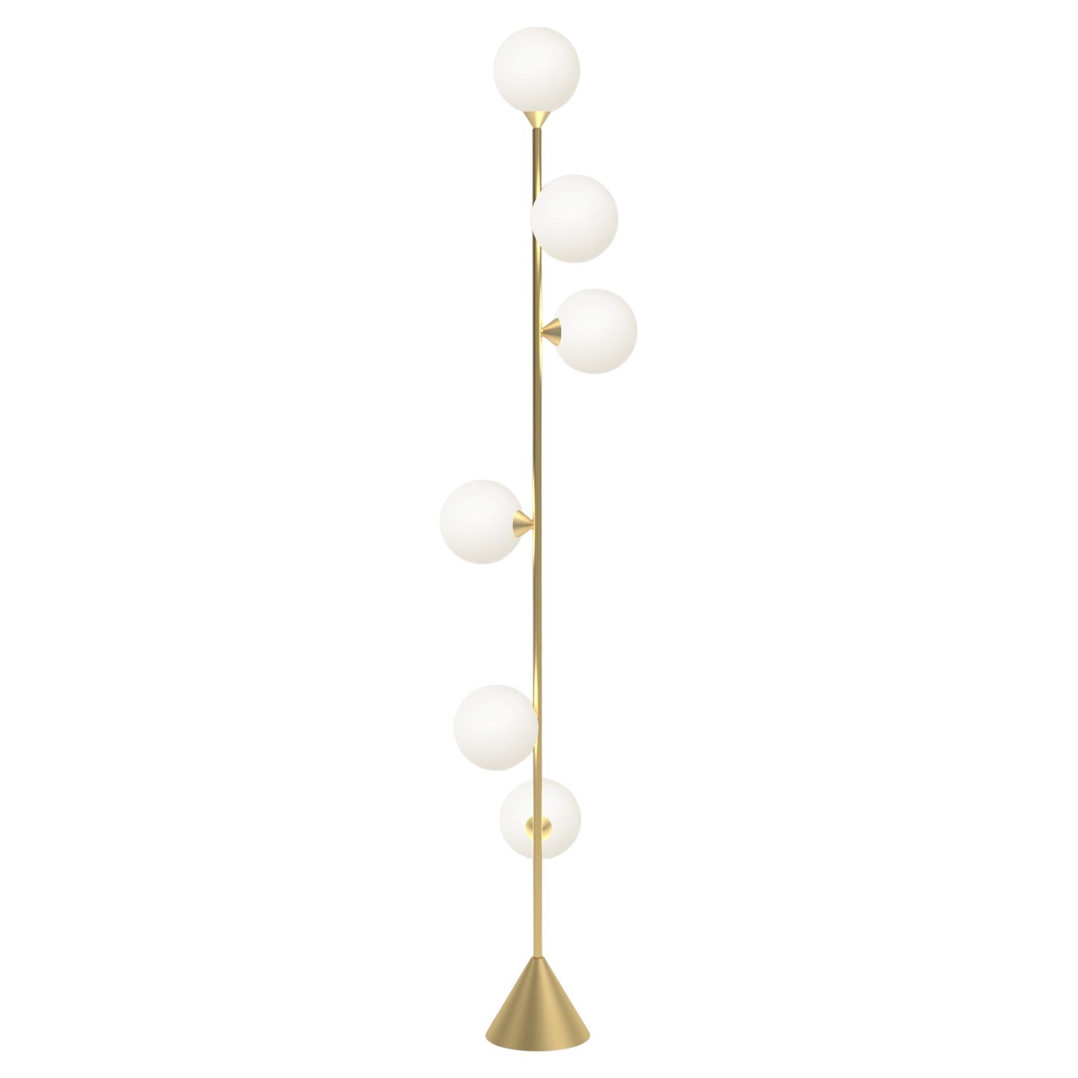 Vertikale Kugel-Stehlampe aus Messing von Atelier Areti