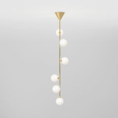Vertical Globe Brass Pendant Light by Atelier Areti