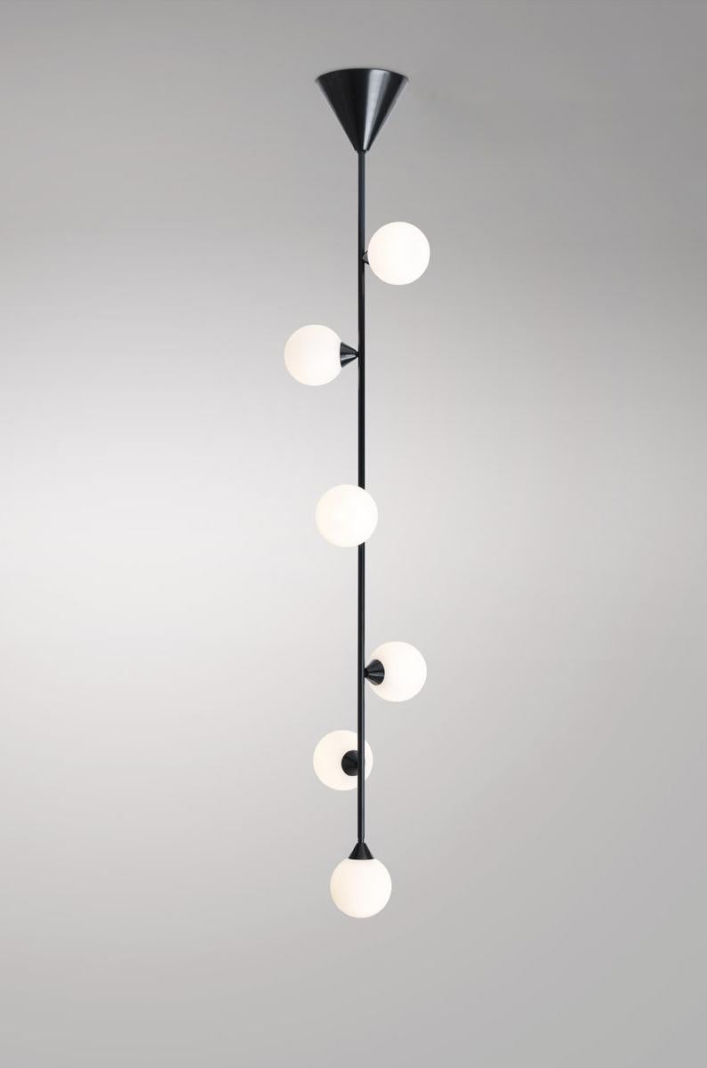 German Vertical Globe Pendant Light by Atelier Areti For Sale