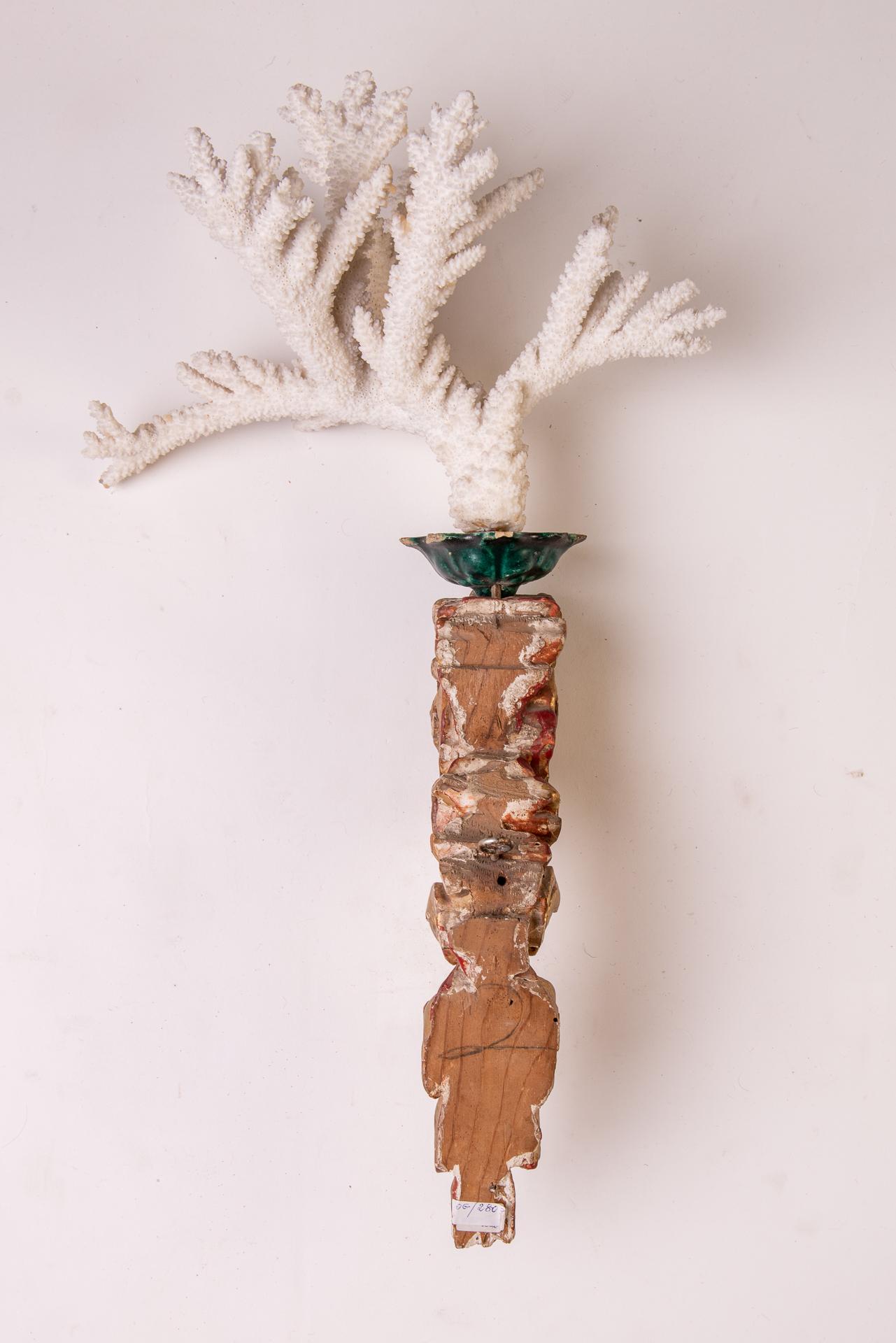 Legno di alberi da frutto Fregio d'oro verticale con Madrepore in vendita