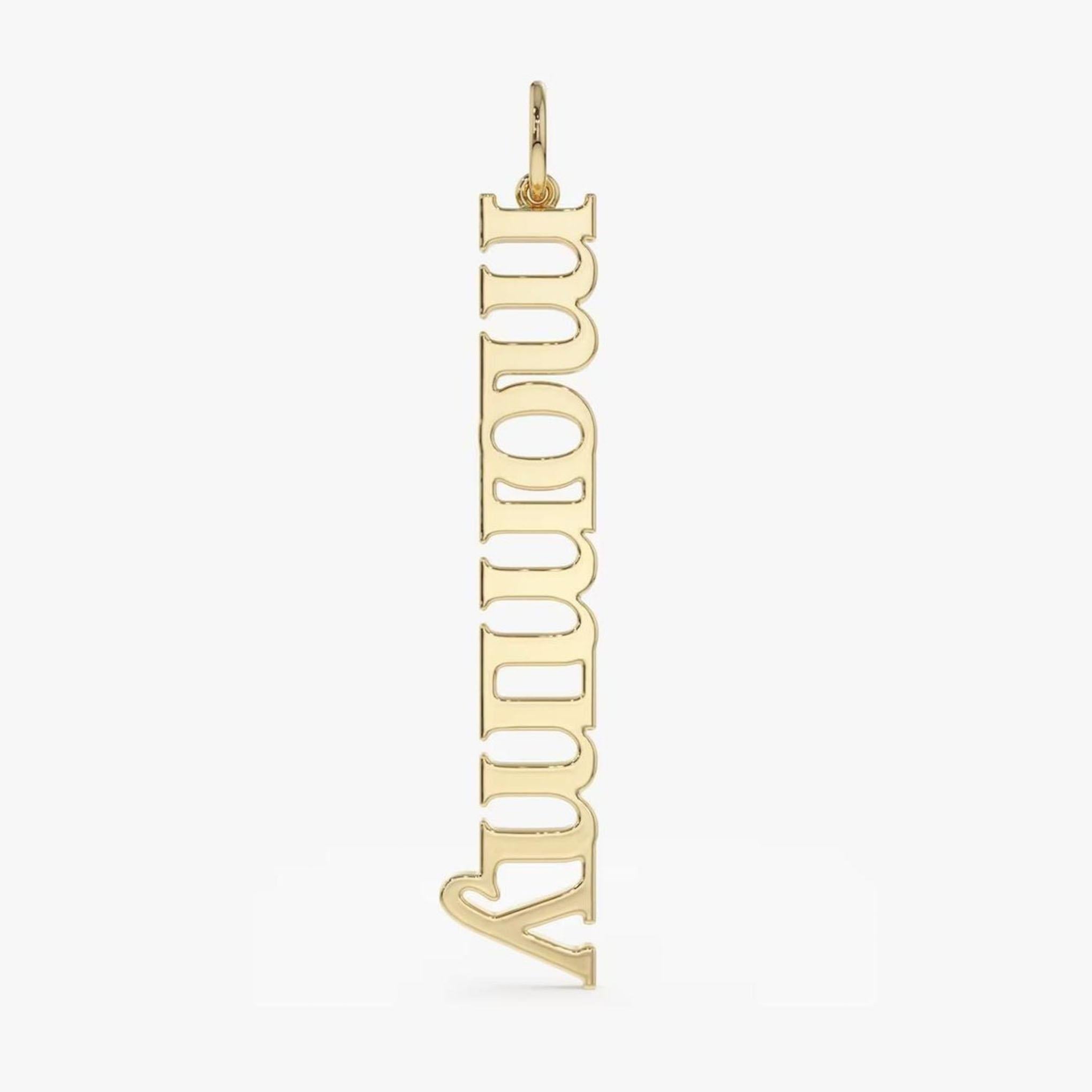 Collier pendentif Mommy vertical en or jaune 14 carats