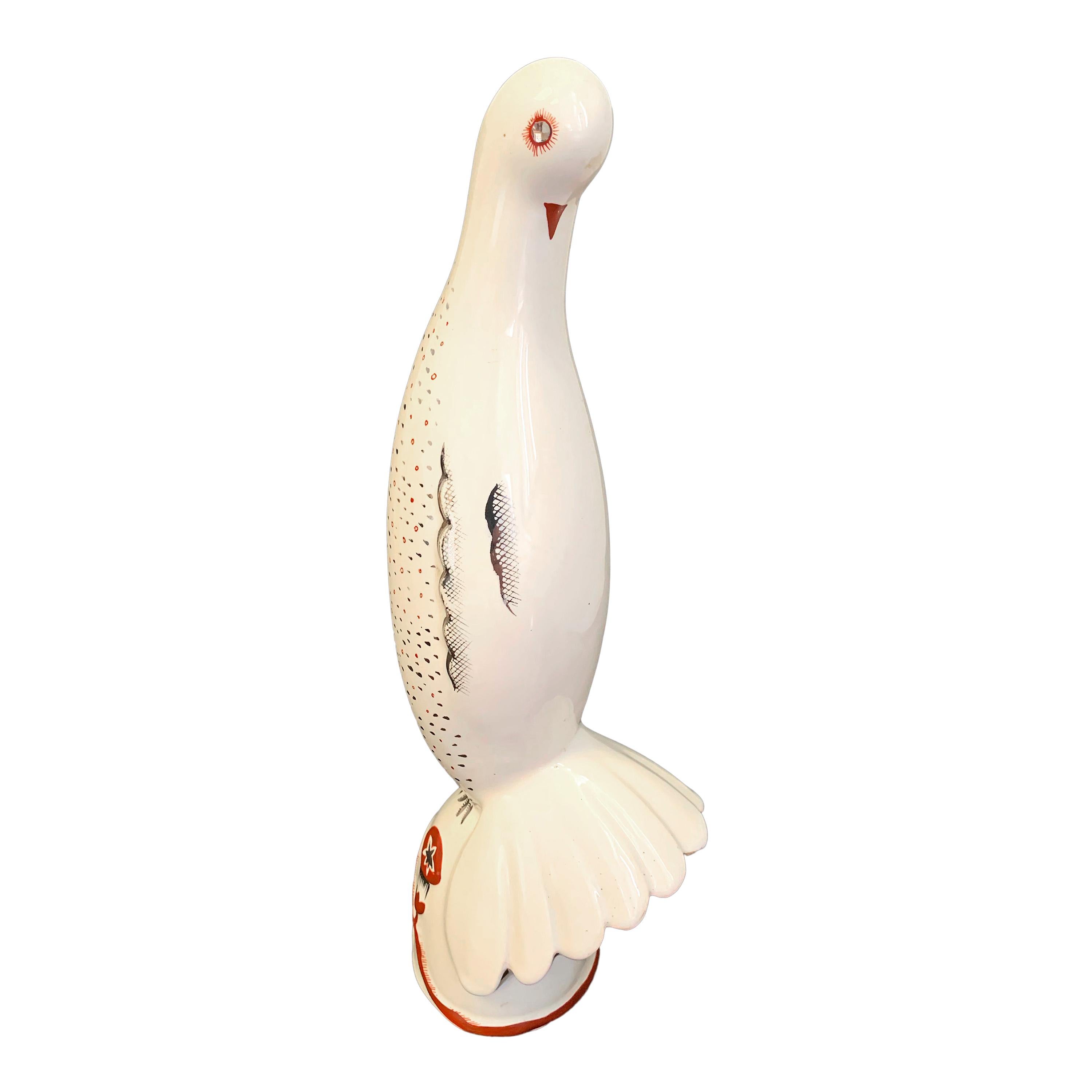"Vertical Pigeon, " Elegant and Rare Art Deco Sculpture by Primavera For Sale