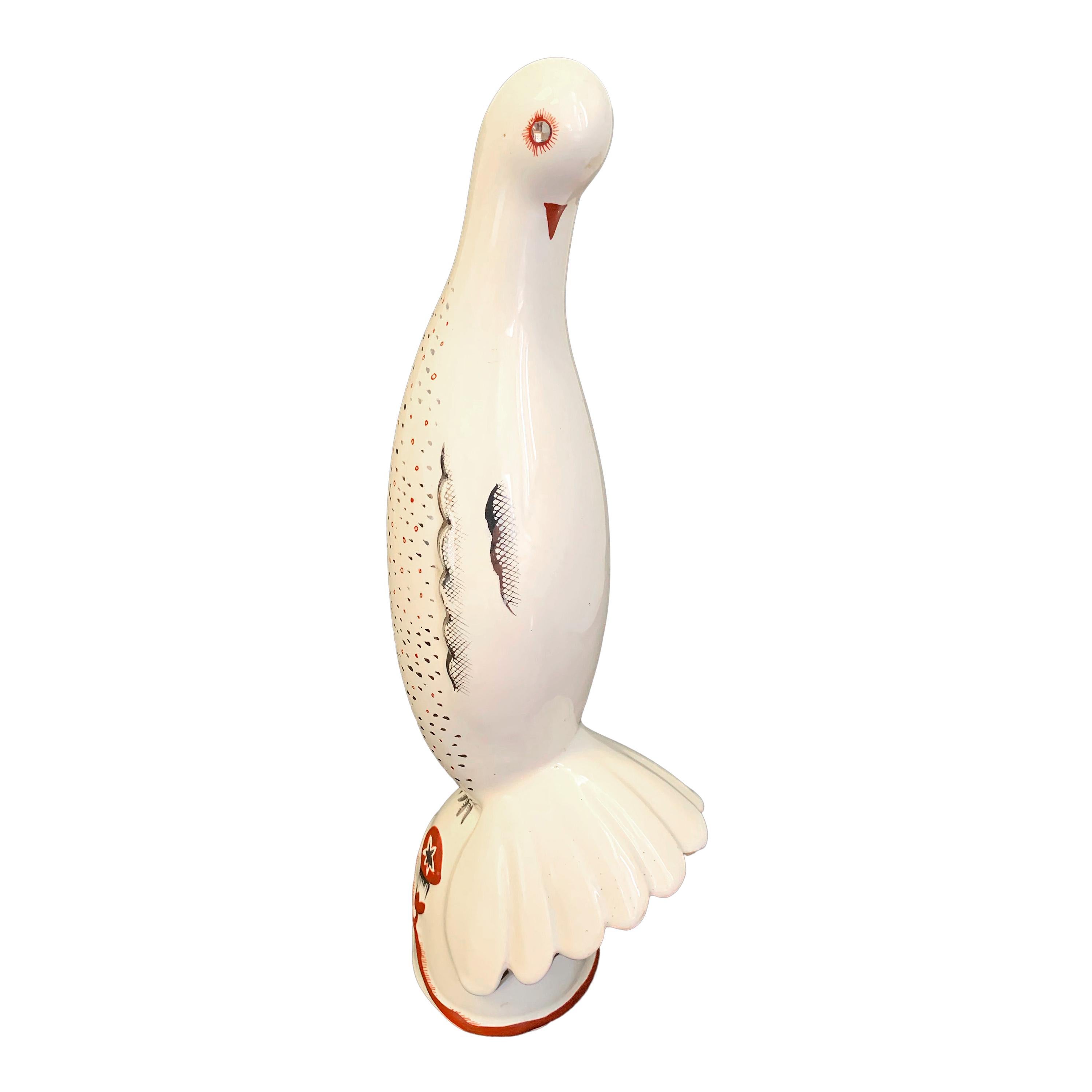 "Vertical Pigeon, " Elegant and Rare Art Deco Sculpture by Primavera