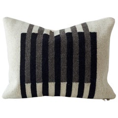 Vertical Stripe Flat-Weave Textile Cushion