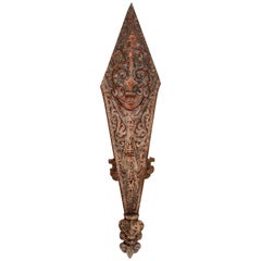 Panneau architectural tribal vertical Batak de Sumatra, milieu de la fin du XXe siècle