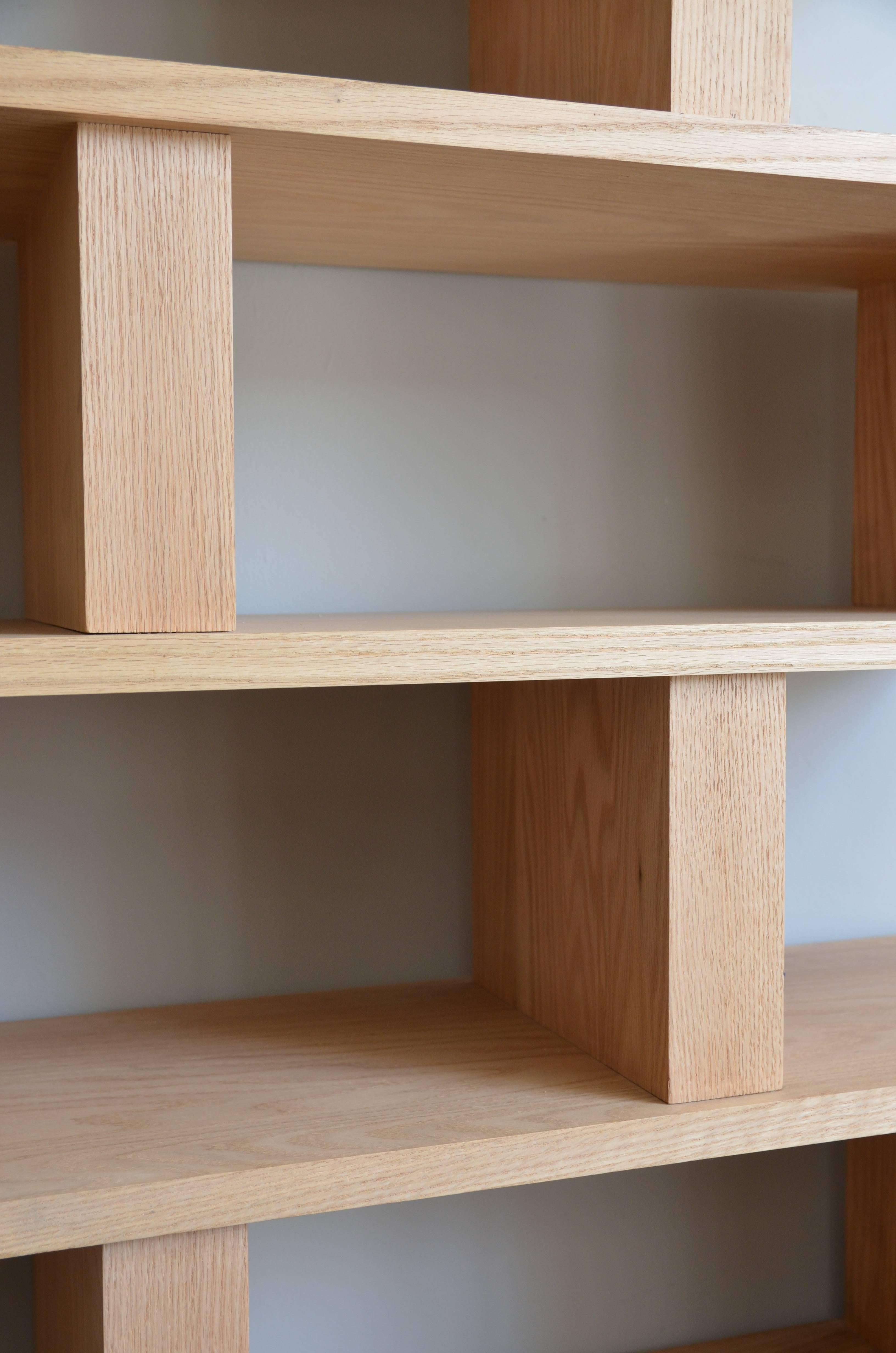 Contemporary 'Verticale' Polished Oak Shelving Unit by Design Frères