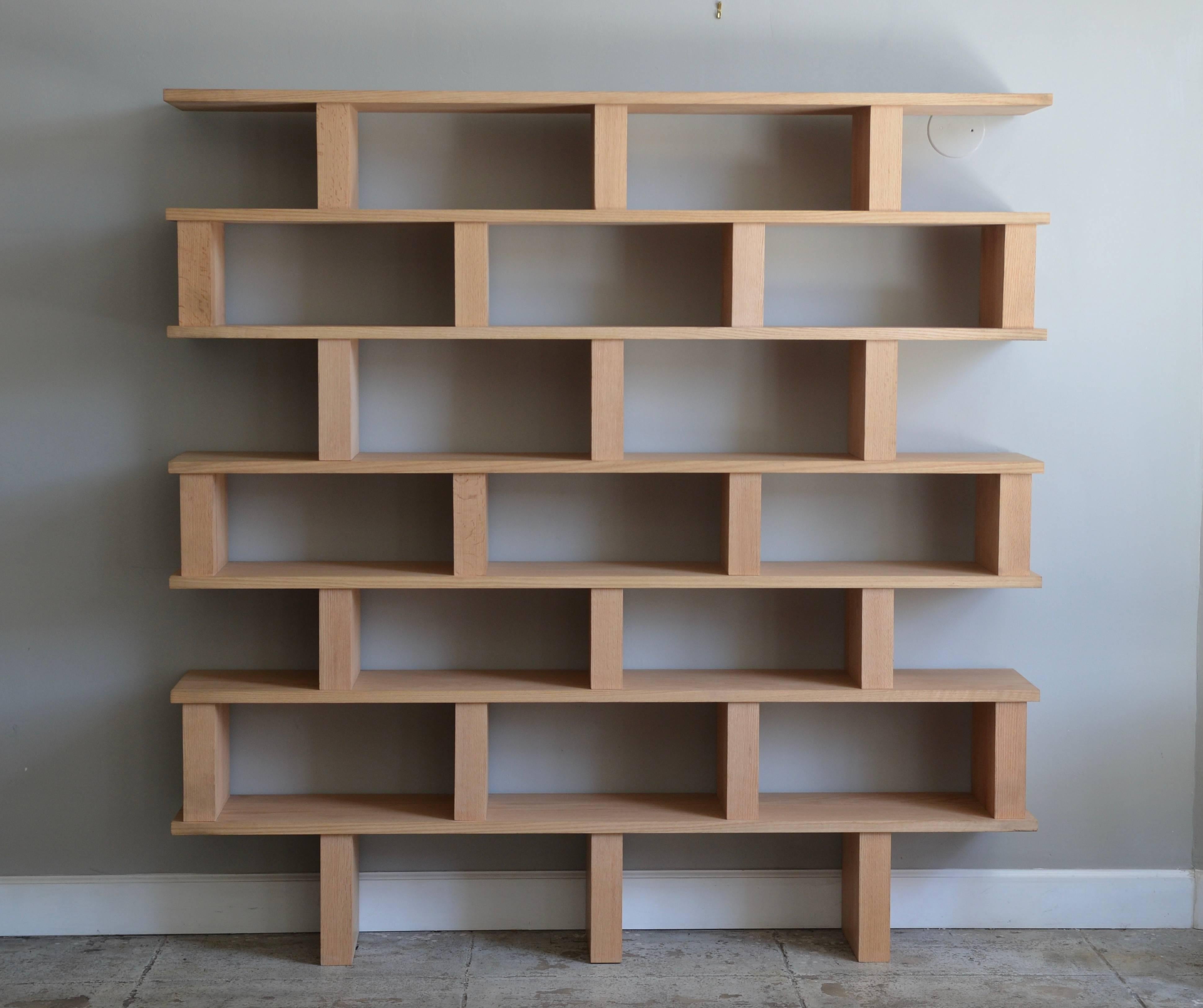 'Verticale' Polished Oak Shelving Unit by Design Frères 1