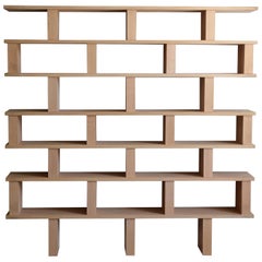 'Verticale' Polished Oak Shelving Unit by Design Frères