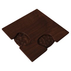 Vertige Coffee Table by Alexandre Ligios, Dark Solid Oak & Hand-sculpted Base