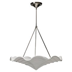 “Vertige” Sculptural Chandelier, Handcrafted in White Plaster by Benediko