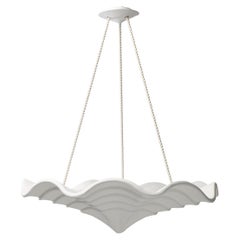 “Vertige” Sculptural Chandelier, Handcrafted in White Plaster by Benediko