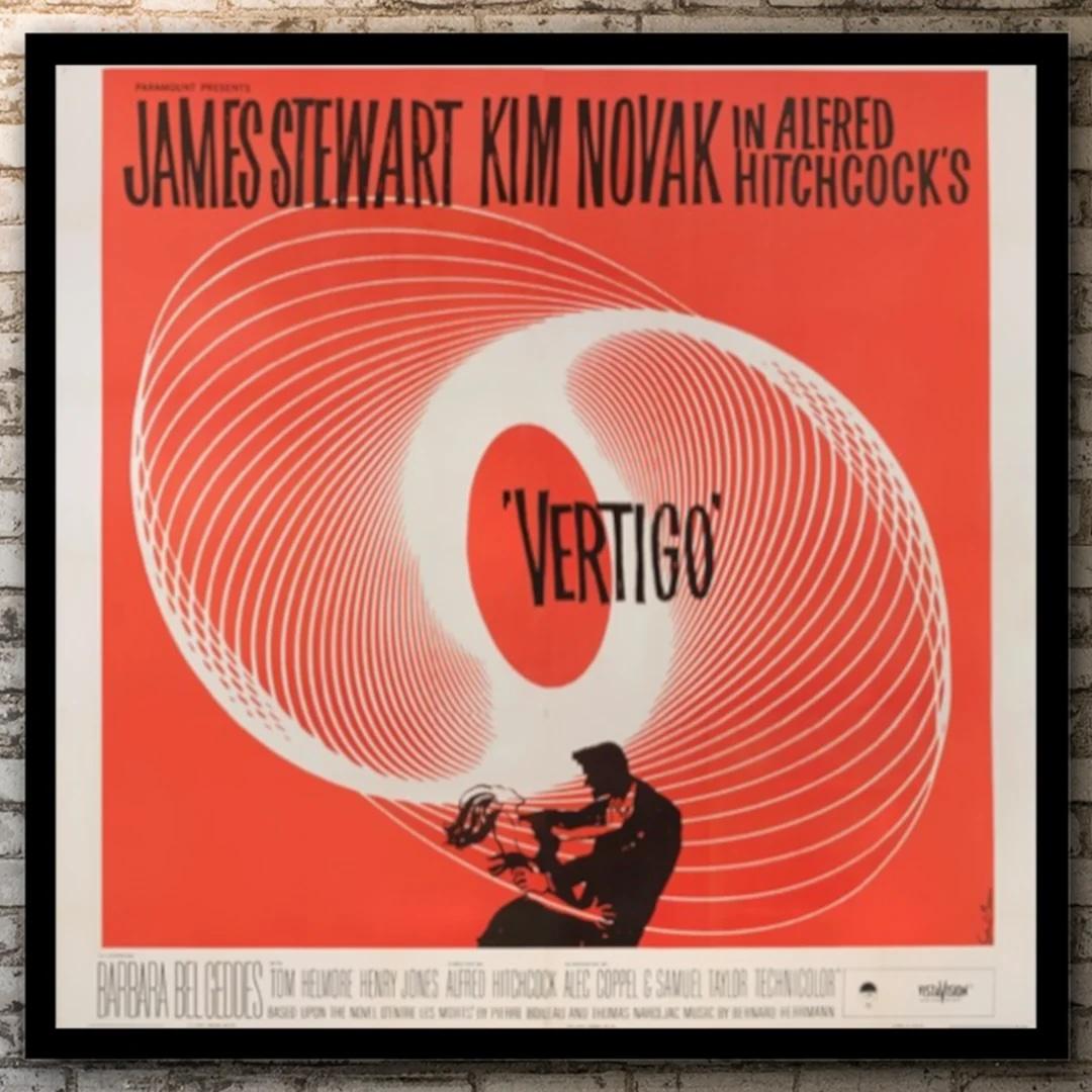 Vertigo (1958)
Original Six Sheet (81 x 81 Inches)

A World Treasure! It’s Hitchcock, it’s Saul Bass, & the impact of this 6 Sheet size is just astonishing! American posters don't get better than this! This US six sheet with art by Saul Bass has it