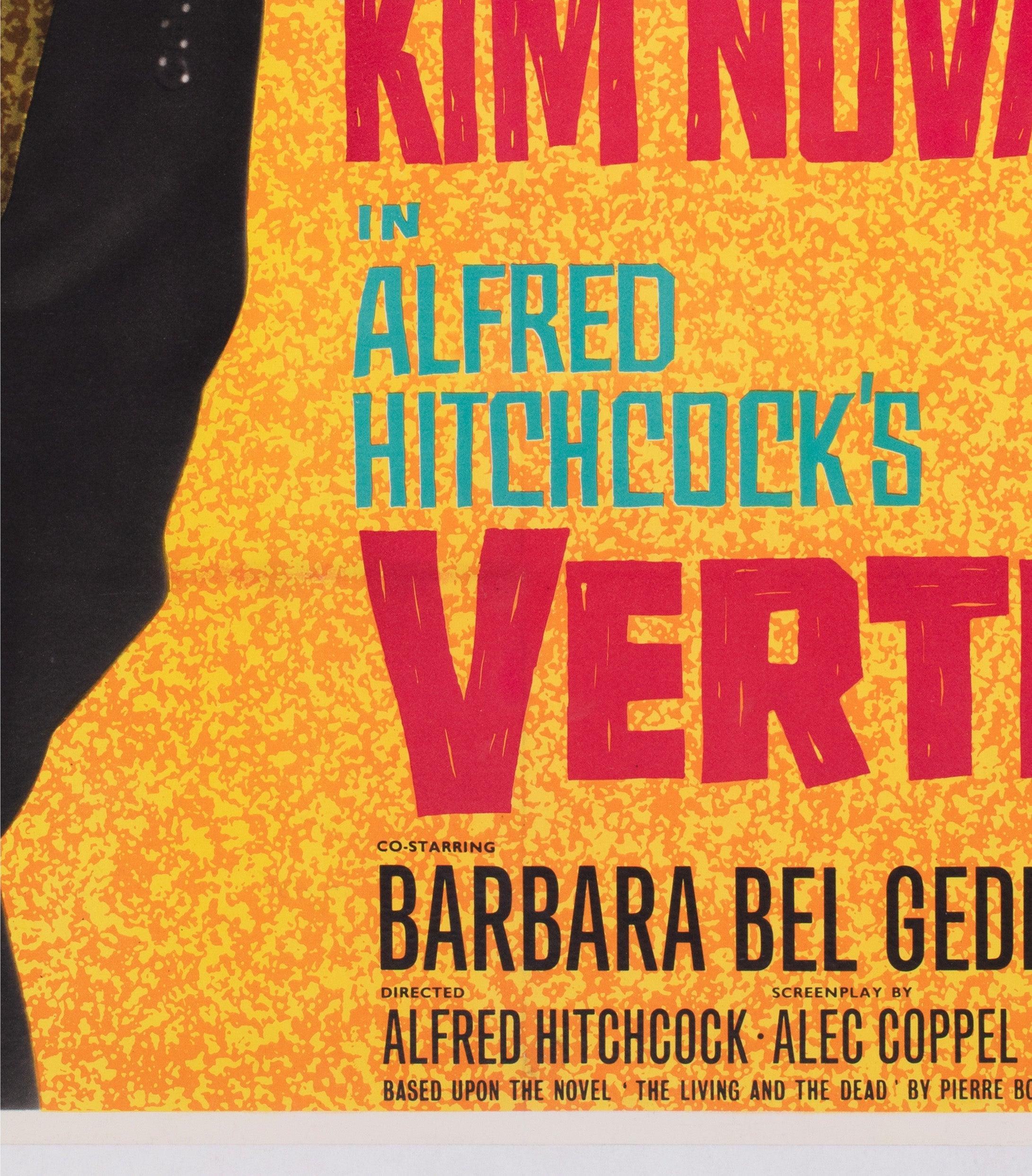 Vertigo 1958 UK Quad Film Poster For Sale 1