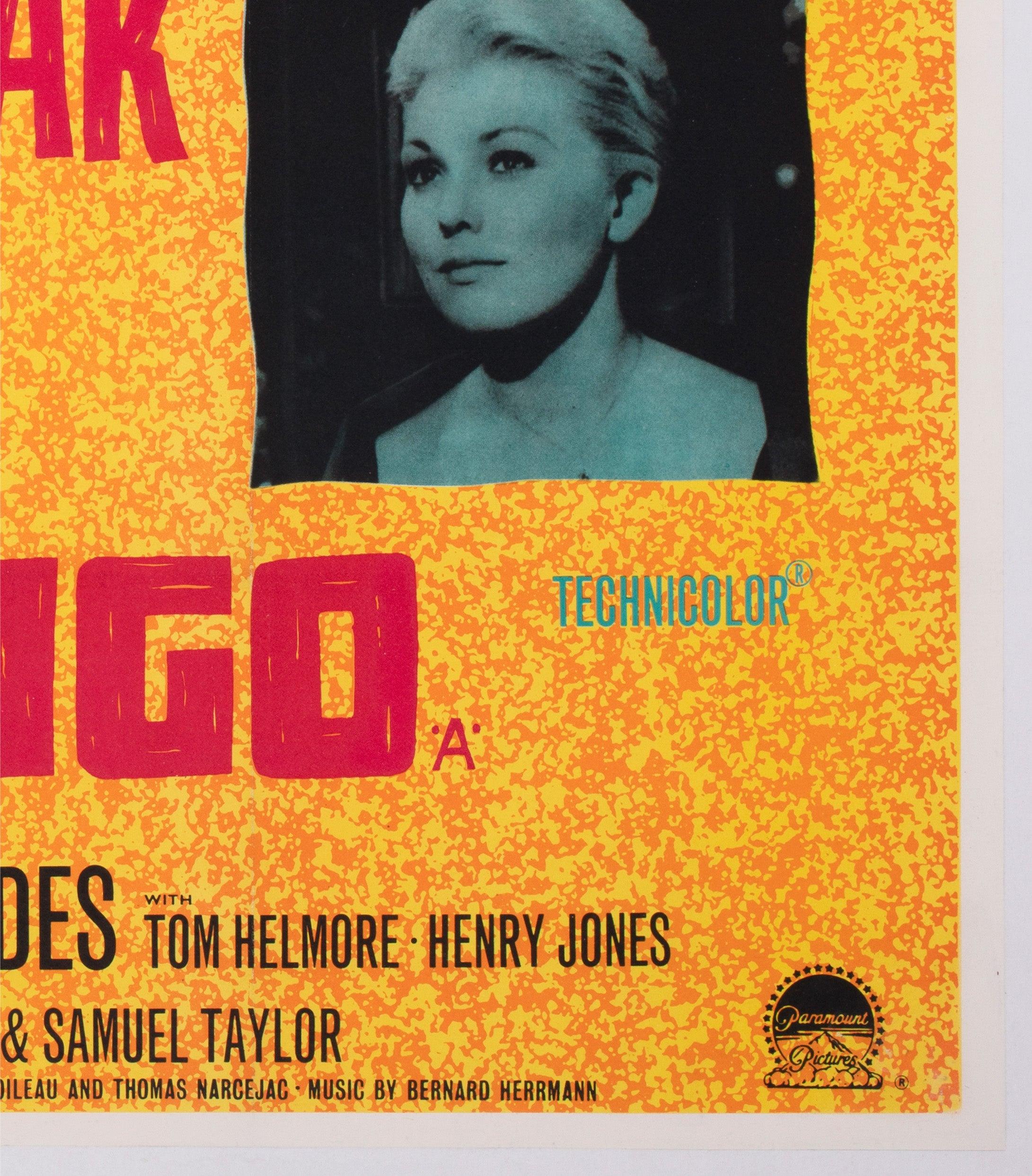 Vertigo 1958 UK Quad Film Poster For Sale 2