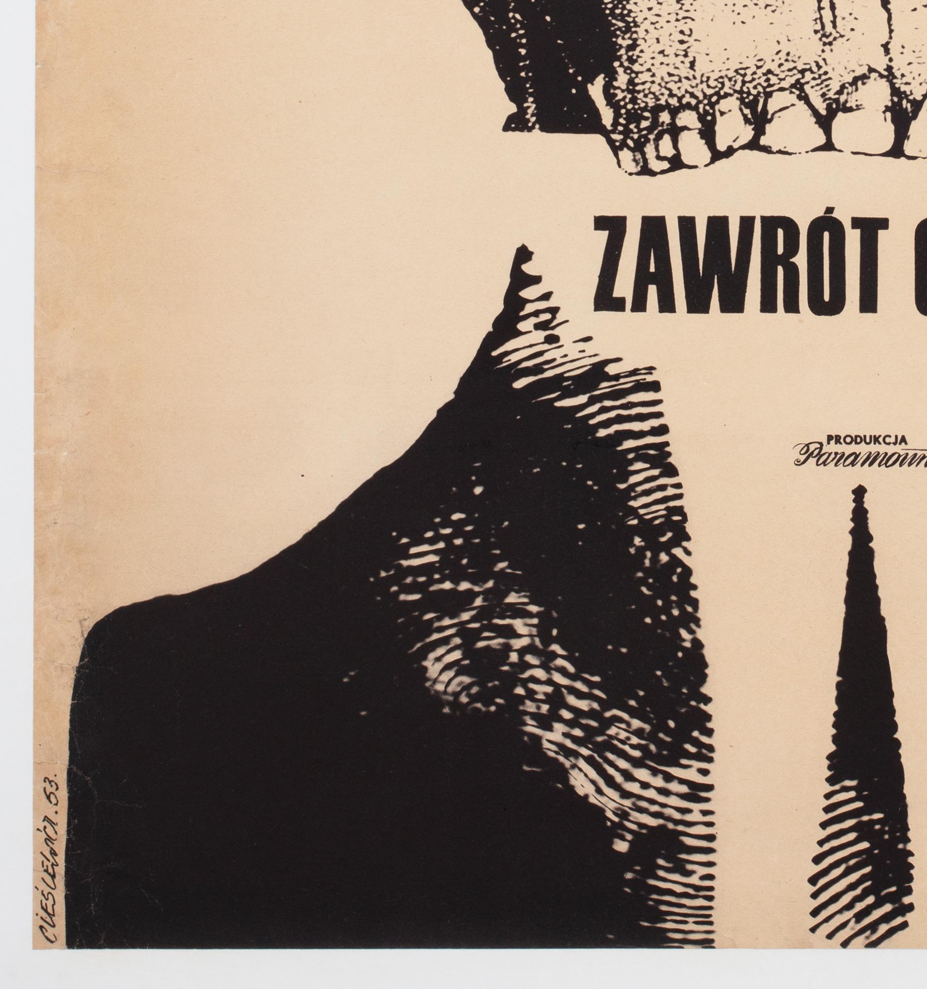 20th Century Vertigo 1963 Polish A1 Film Movie Poster, Cieslewicz, Linen Backed For Sale