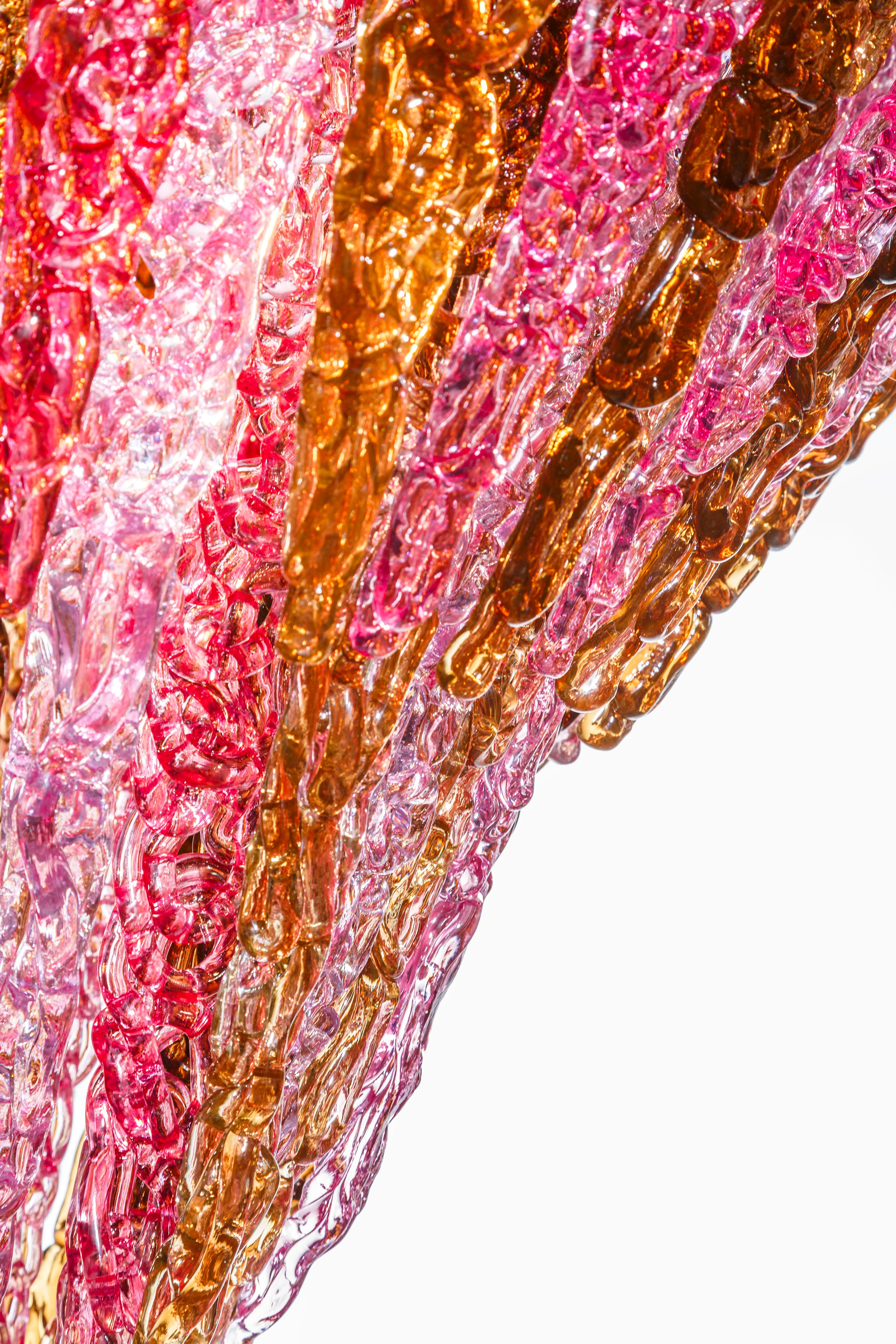 Italian Vertigo Chandelier in custom pastel colors by Jacopo Foggini For Sale