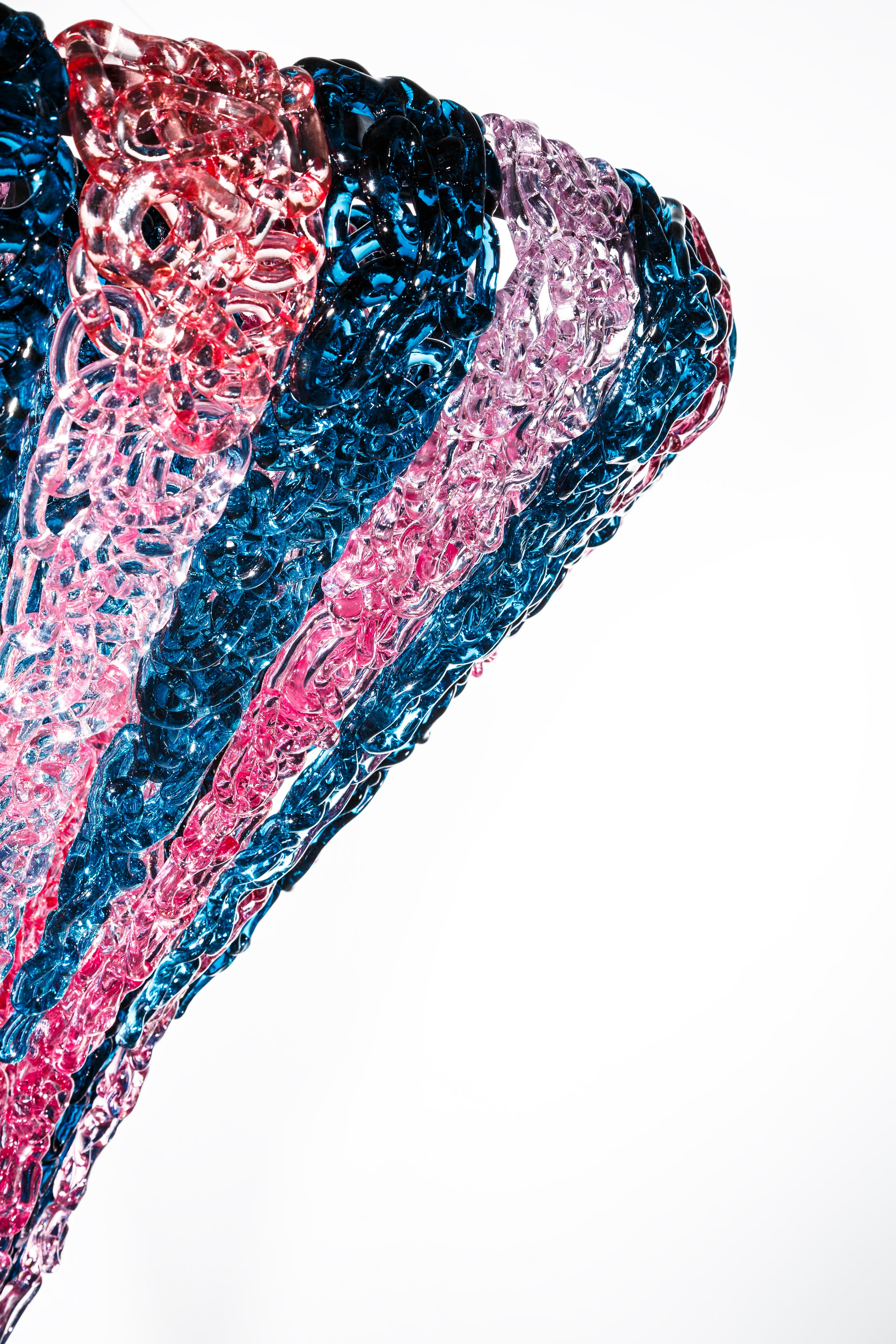 Contemporary Vertigo Chandelier in custom pastel colors by Jacopo Foggini For Sale