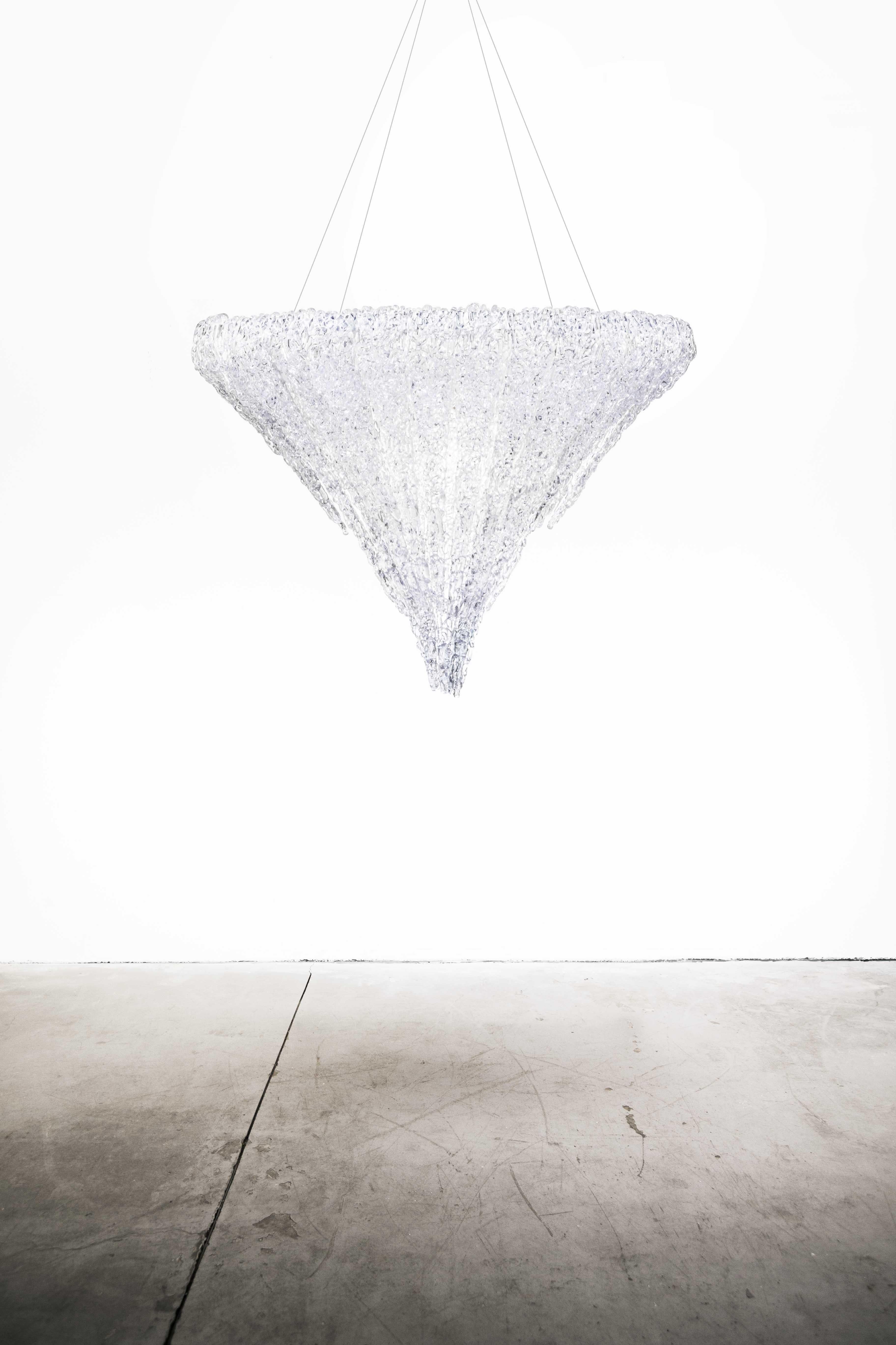 Vertigo Chandelier in Transparent and Amber Resin by Jacopo Foggini For Sale 7