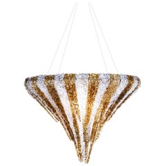 Vertigo Chandelier in Transparent and Amber Resin by Jacopo Foggini