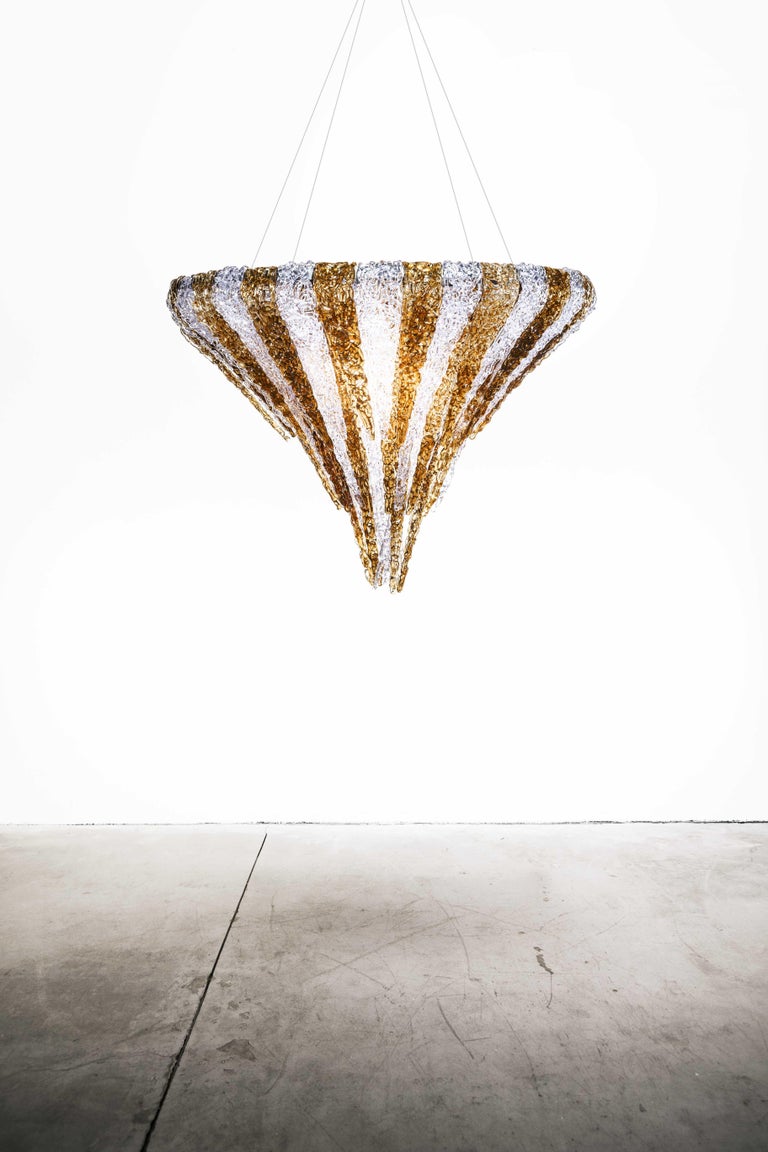 Vertigo Chandelier in Transparent Resin by Jacopo Foggini For Sale 8