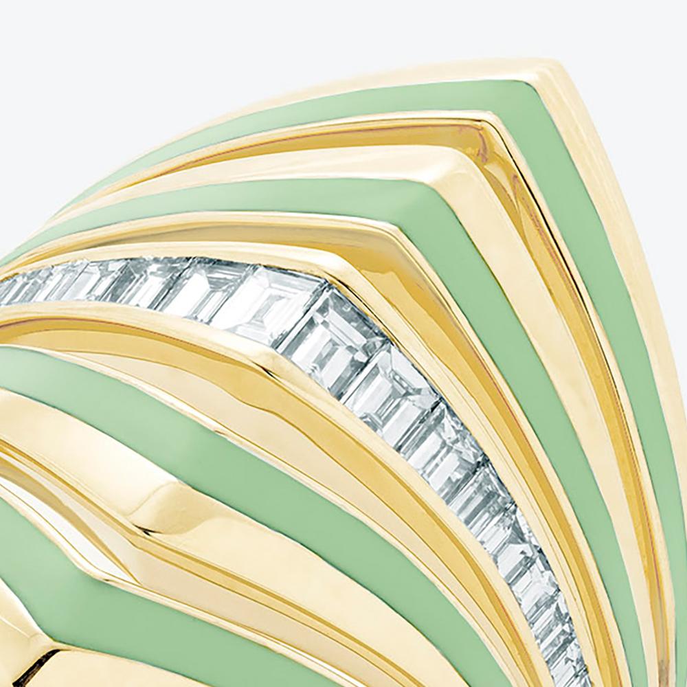 For Sale:  Vertigo Gaining Perspective Ring - 18 Carat Yellow Gold and White Diamond 2