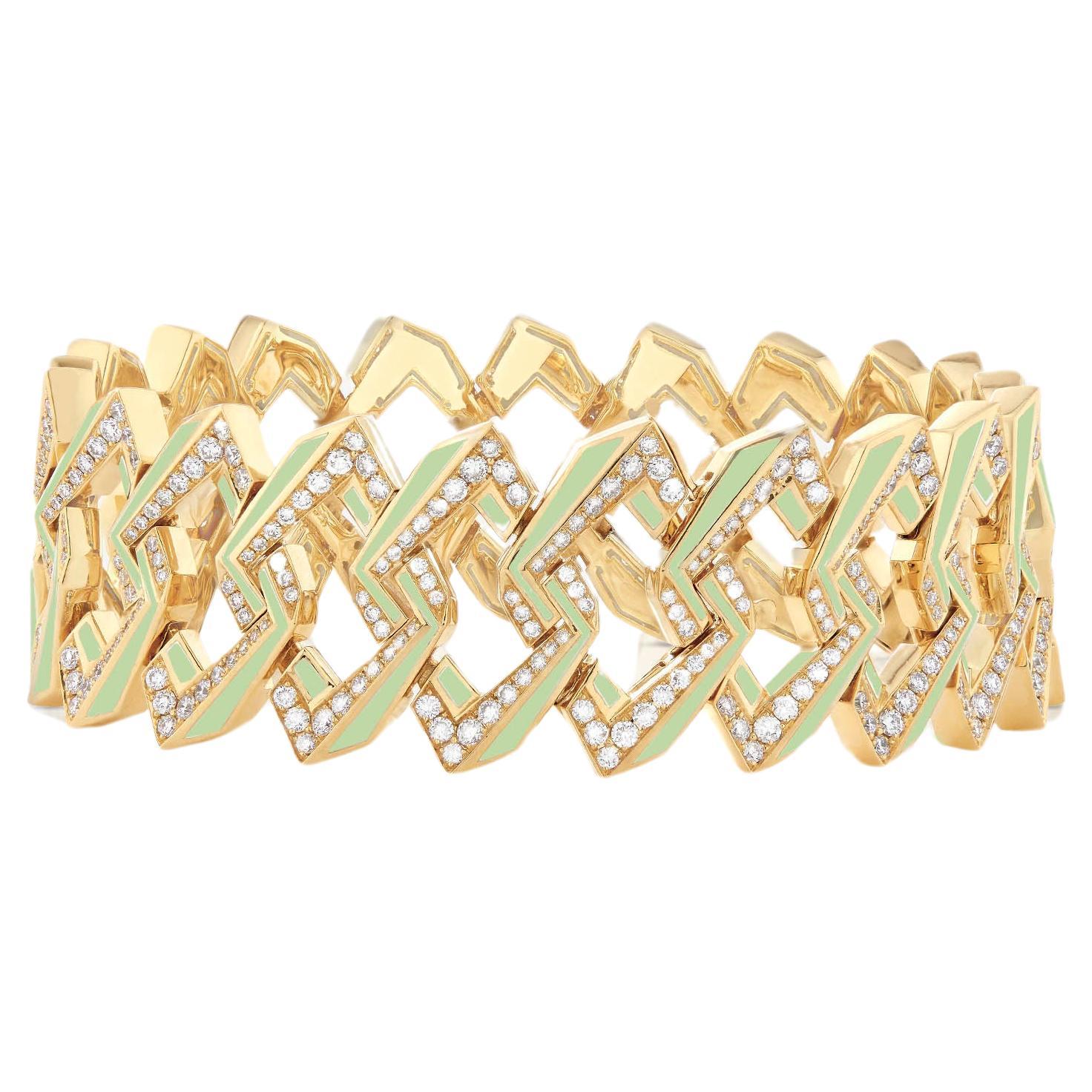 Vertigo Impossible Gliederarmband - 18 Karat Gelbgold und weißer Diamant