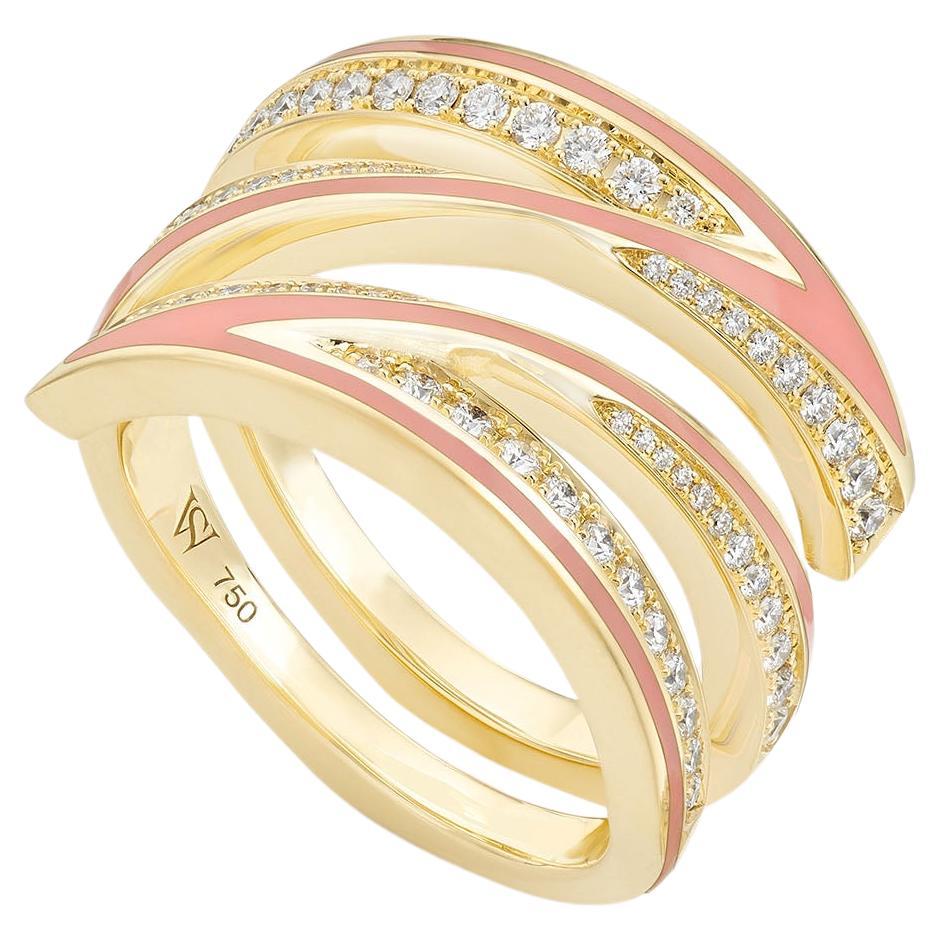 For Sale:  Vertigo Infinity Ring - 18 Carat Yellow Gold and White Diamond