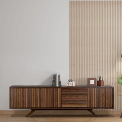 Credenza Vertigo in noce intarsiato policromo di CG Capelletti