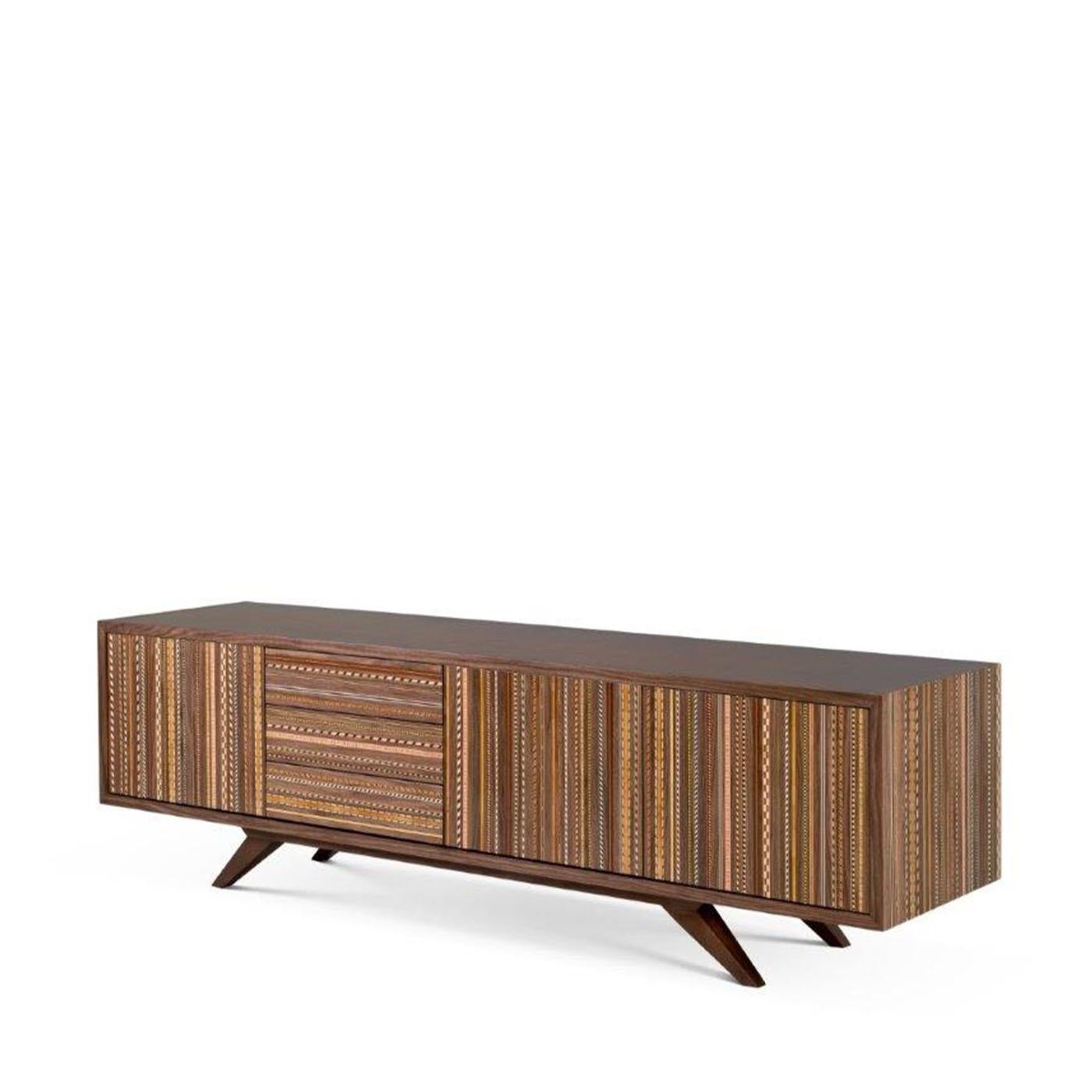 Credenza Vertigo in noce intarsiato policromo di CG Capelletti In condizioni Nuovo in vendita a Milan, IT
