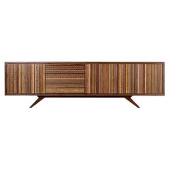 Vertigo Inlaid Polychrome Walnut Sideboard
